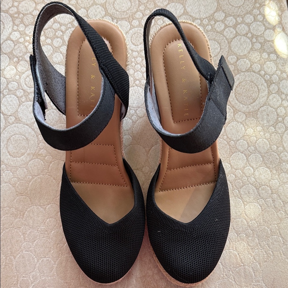Kelly & Katie Black Espadrille Sandals